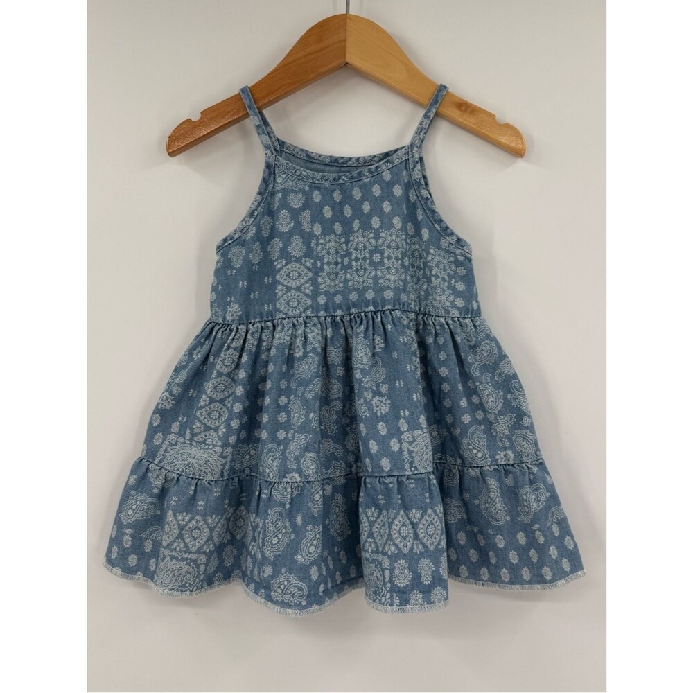 Wrangler Denim Paisley Bandana Print Tiered Dress | 12 Months